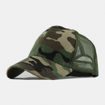 Unisexe Coton Camouflage Mesh Respirant Outdoor Sunshade Baseball Hat Trucker Hat