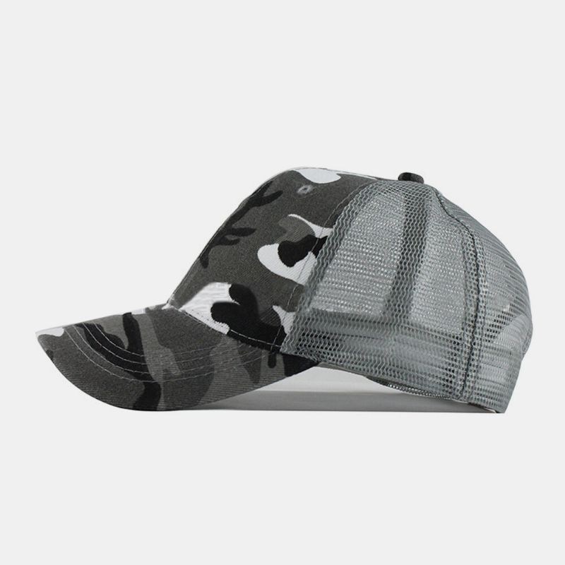 Unisexe Coton Camouflage Mesh Respirant Outdoor Sunshade Baseball Hat Trucker Hat