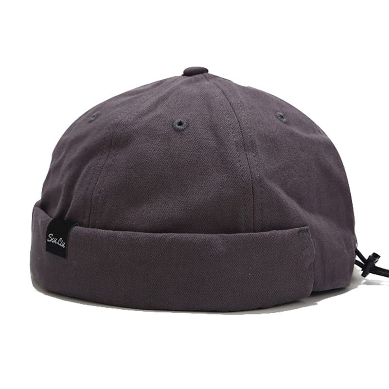 Unisexe Coton Casual Cordon Réglable Sans Bord Bonnet Landlord Hat Skull Cap