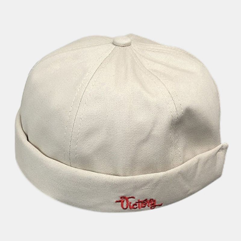 Unisexe Coton Couleur Unie Lettre Broderie Rue Hip-hop Sans Bord Bonnet Propriétaire Casquette Crâne Casquette