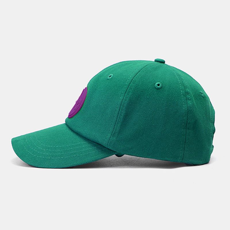 Unisexe Coton Couleur Unie Lettre Motif Caoutchouc Ronde Étiquette All-match Crème Solaire Casquette De Baseball