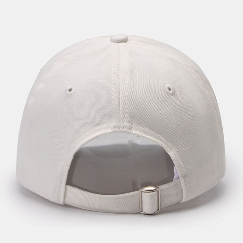 Unisexe Coton Couleur Unie Lettre Motif Caoutchouc Ronde Étiquette All-match Crème Solaire Casquette De Baseball