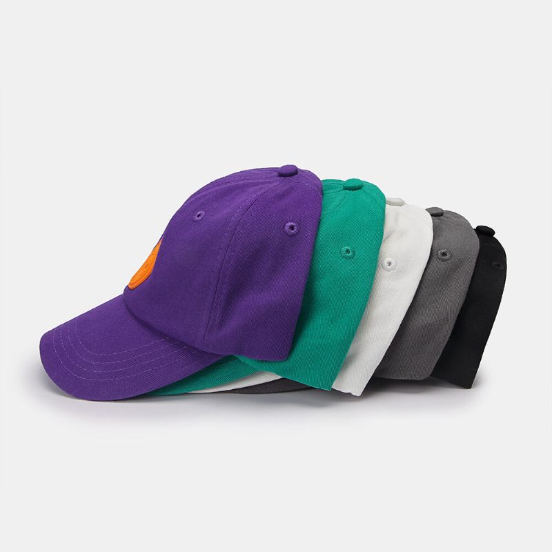 Unisexe Coton Couleur Unie Lettre Motif Caoutchouc Ronde Étiquette All-match Crème Solaire Casquette De Baseball