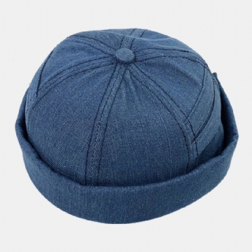 Unisexe Coton Couleur Unie Lettre Motif Extérieur Rétro Sans Bord Bonnet Propriétaire Casquette Tête De Mort