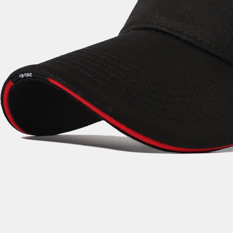 Unisexe Coton Couleur Unie Lettres Motif Fer Étiquette Simple Parasol Crème Solaire Vide Chapeau Haut De Forme Casquette De Baseball