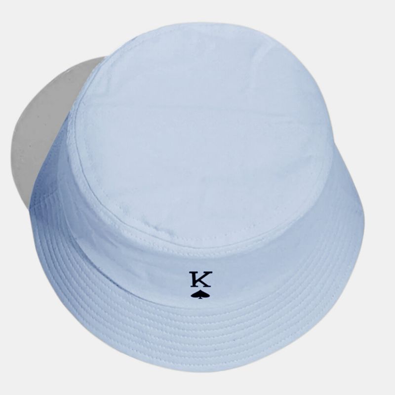 Unisexe Coton Couleur Unie Poker Love Letter Spades A Pattern Casual All-match Bucket Hat