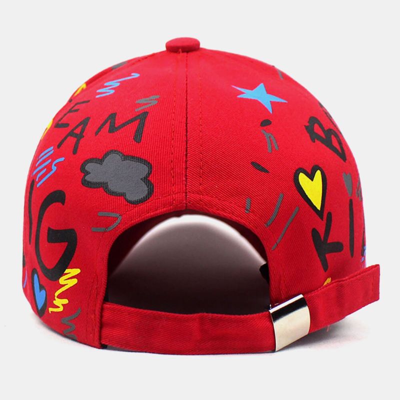 Unisexe Coton Graffiti Soleil Lettres Motif Impression Mode Parasol Casquettes De Baseball