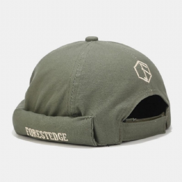 Unisexe Coton Lettre Broderie Motif Mode Rue Tendance Sans Bord Bonnet Propriétaire Casquette Tête De Mort