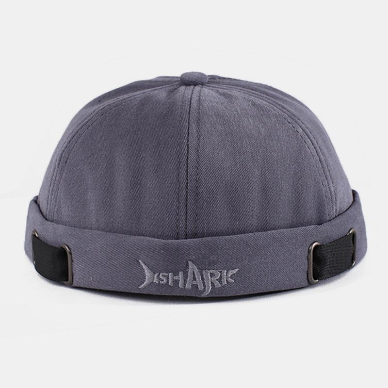 Unisexe Coton Lettre Broderie Rue Tendance Parasol Chapeau Sans Bord Bonnet Propriétaire Casquette Crâne Casquette