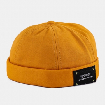 Unisexe Coton Lettre Patch Hip-hop Décontracté Pare-soleil Chapeau Sans Bord Bonnet Propriétaire Casquette Tête De Mort