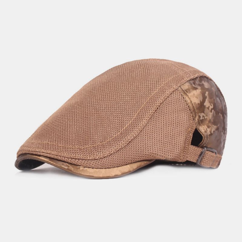 Unisexe Coton Maille Respirant Mode Extérieur Pare-soleil Avant Casquette Béret Casquettes Chapeau Plat