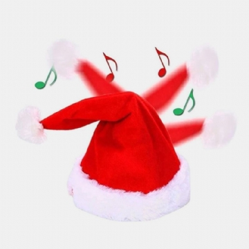 Unisexe Coton Noël Batterie Musique Jouet Électrique Cadeau De Noël Santa Cap Pour Enfants