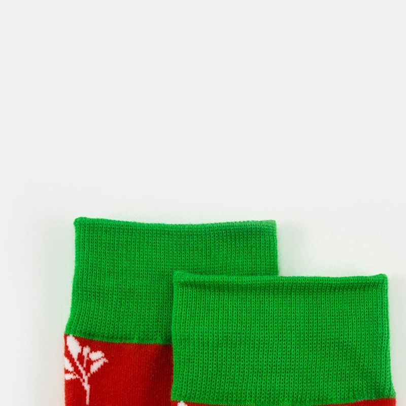 Unisexe Coton Personnalité Festive Arbre De Noël Flocon De Neige Motif Couple Chaussettes Tube Chaussettes