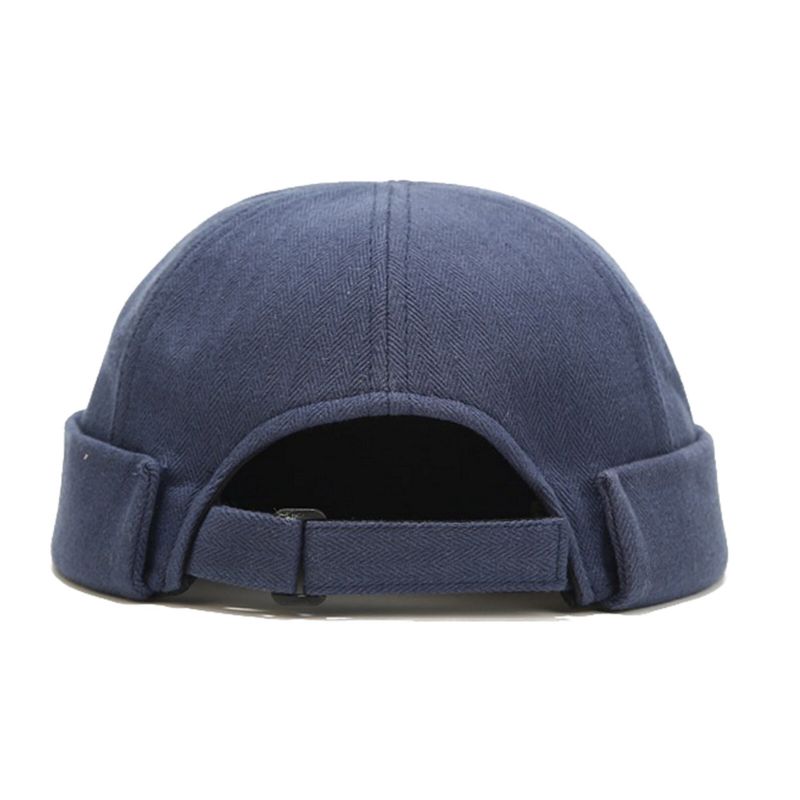 Unisexe Coton Solide Couleur Élégant Simple All-match Réglable Brimless Beanie Landlord Caps Skull Caps