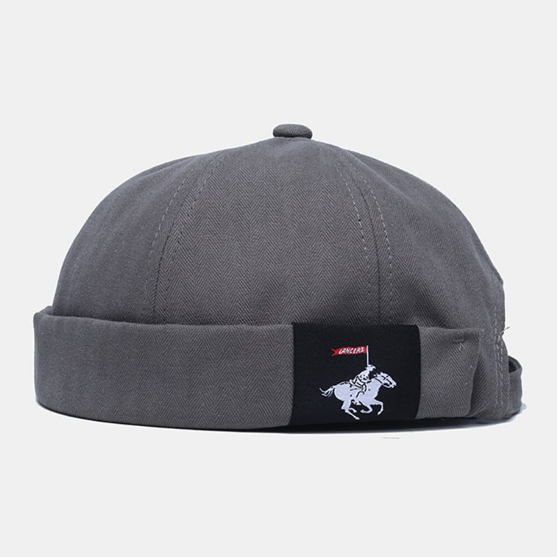 Unisexe Coton Solide Couleur Patchwork Hip-hop Style Casual Landlord Cap Brimless Beanie Skull Cap