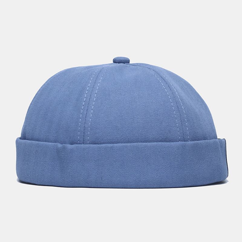 Unisexe Coton Solide Couleur Patchwork Hip-hop Style Casual Landlord Cap Brimless Beanie Skull Cap