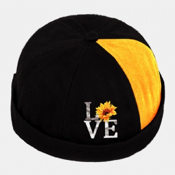 Unisexe Coton Tournesol Lettre Patchwork Motif Mode Énergique Sans Bord Bonnet Propriétaire Casquette Tête De Mort