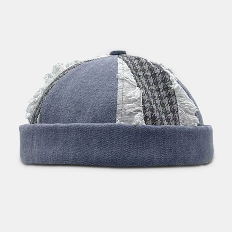 Unisexe Couleur Assortie Pompon Frisé Hip-hop Sans Bord Bonnet Propriétaire Casquette Tête De Mort