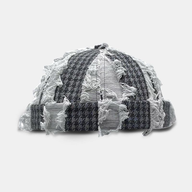 Unisexe Couleur Assortie Pompon Frisé Hip-hop Sans Bord Bonnet Propriétaire Casquette Tête De Mort