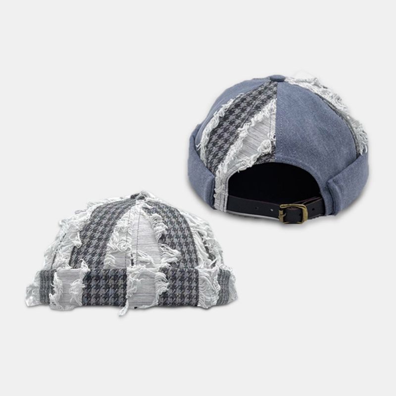 Unisexe Couleur Assortie Pompon Frisé Hip-hop Sans Bord Bonnet Propriétaire Casquette Tête De Mort