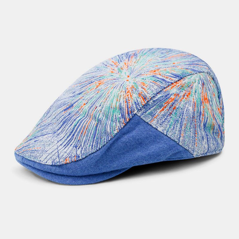 Unisexe Couleur Broderie Jacquard Extérieur Parasol Plaid Béret Chapeau Plat Chapeau Peintre Chapeau