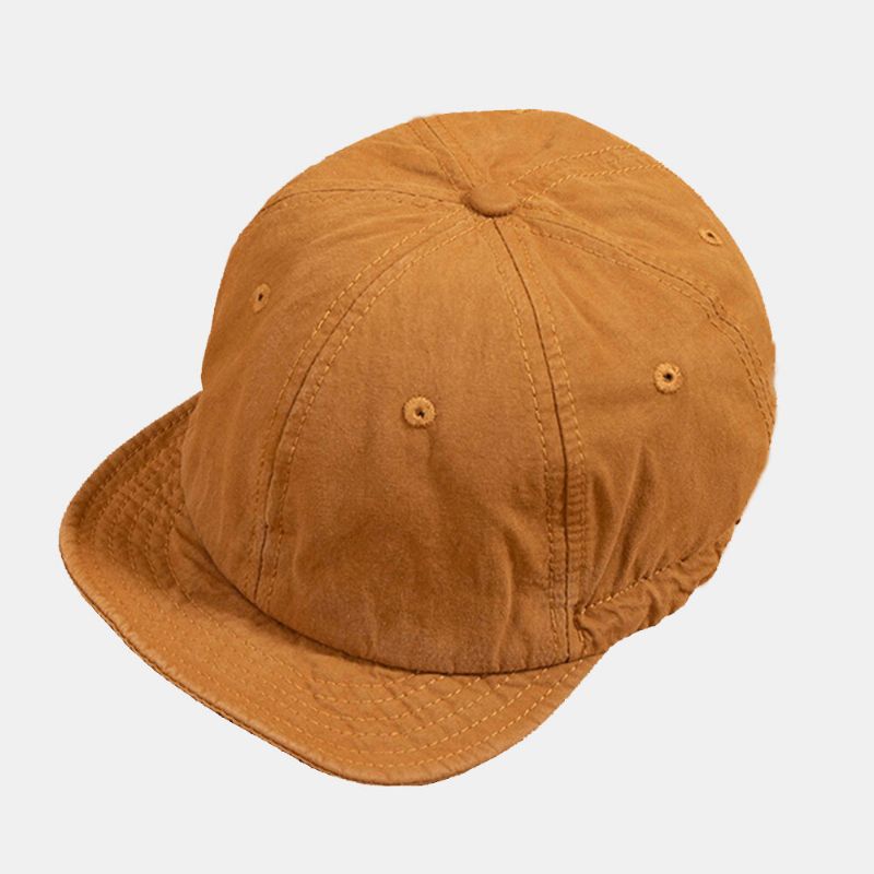 Unisexe Couleur Unie Court Bord Snapback Chapeau Décontracté Sauvage Bande Élastique Casquette De Baseball