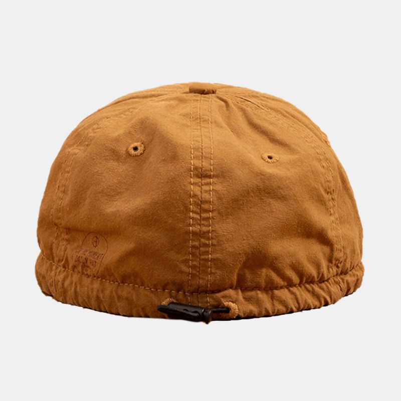 Unisexe Couleur Unie Court Bord Snapback Chapeau Décontracté Sauvage Bande Élastique Casquette De Baseball