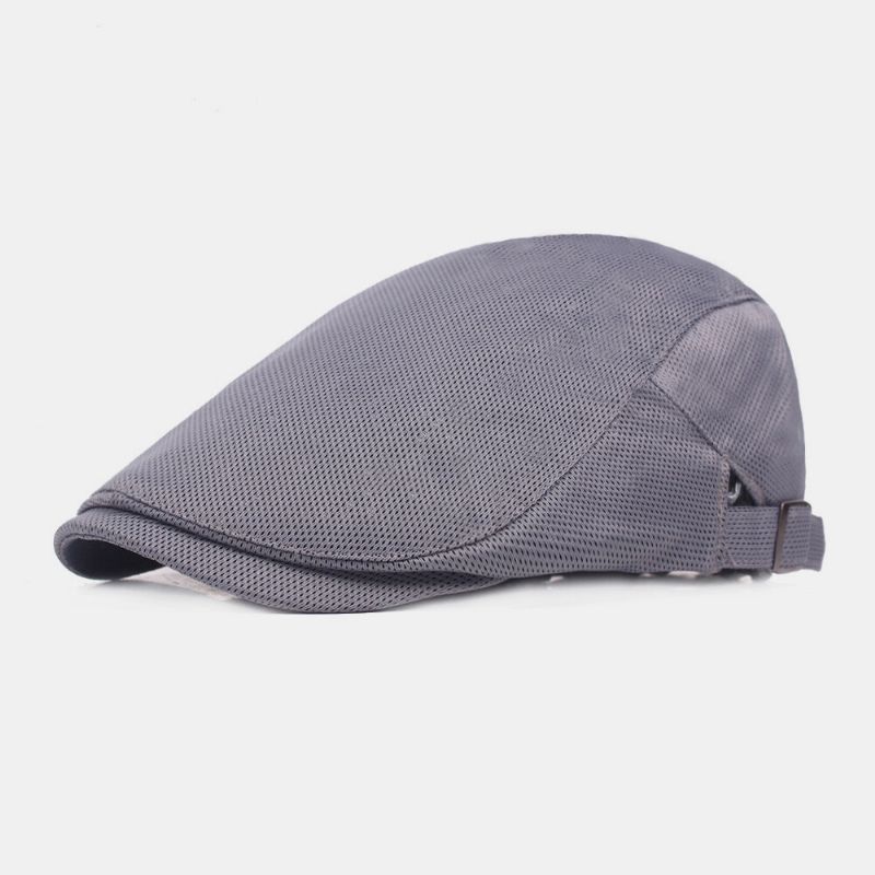 Unisexe Couleur Unie Maille Respirant Extérieur Décontracté Réglable Béret Casquette Chapeau Plat Casquettes D'escalade