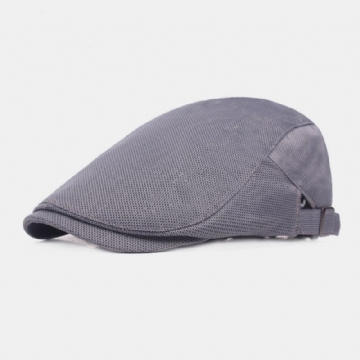 Unisexe Couleur Unie Maille Respirant Extérieur Décontracté Réglable Béret Casquette Chapeau Plat Casquettes D'escalade