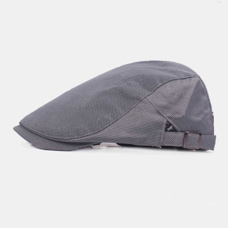 Unisexe Couleur Unie Maille Respirant Extérieur Décontracté Réglable Béret Casquette Chapeau Plat Casquettes D'escalade