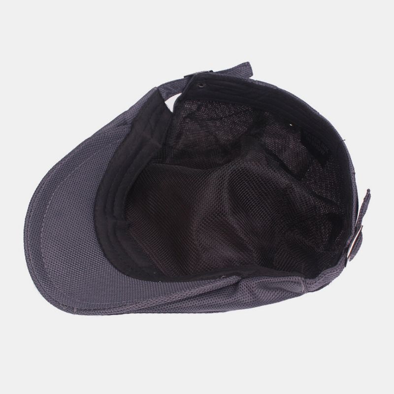 Unisexe Couleur Unie Maille Respirant Extérieur Décontracté Réglable Béret Casquette Chapeau Plat Casquettes D'escalade