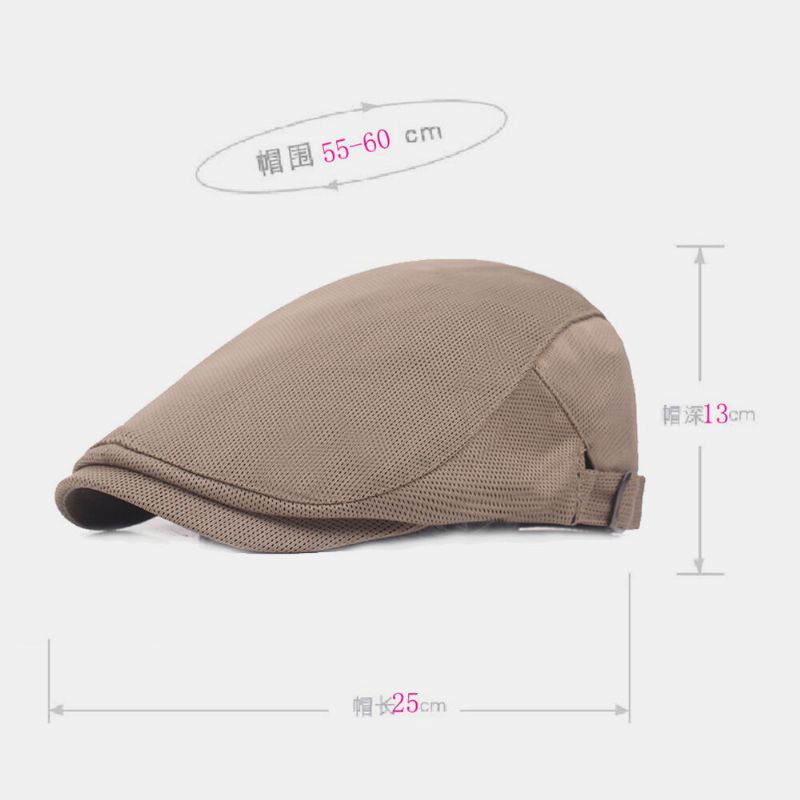 Unisexe Couleur Unie Maille Respirant Extérieur Décontracté Réglable Béret Casquette Chapeau Plat Casquettes D'escalade