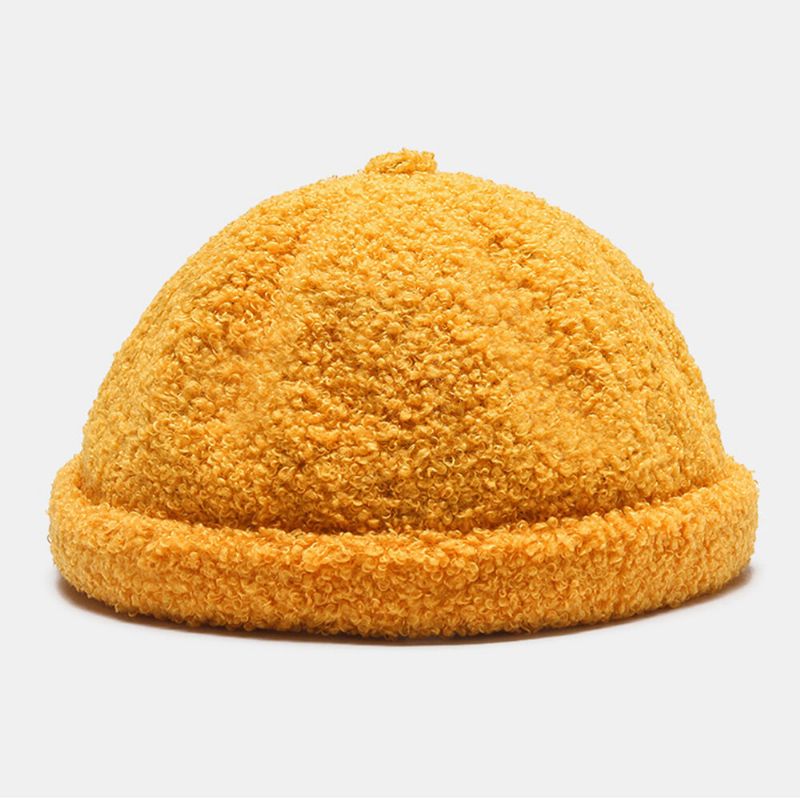 Unisexe Couleur Unie Polaire Chaud Propriétaire Casquette Extérieur Décontracté Pare-soleil Sans Bord Bonnet Crâne Casquette