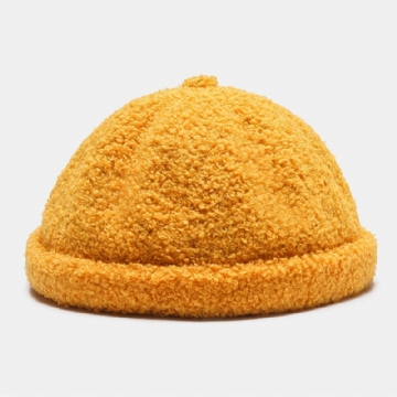 Unisexe Couleur Unie Polaire Chaud Propriétaire Casquette Extérieur Décontracté Pare-soleil Sans Bord Bonnet Crâne Casquette