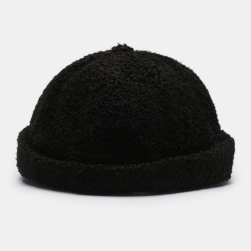 Unisexe Couleur Unie Polaire Chaud Propriétaire Casquette Extérieur Décontracté Pare-soleil Sans Bord Bonnet Crâne Casquette