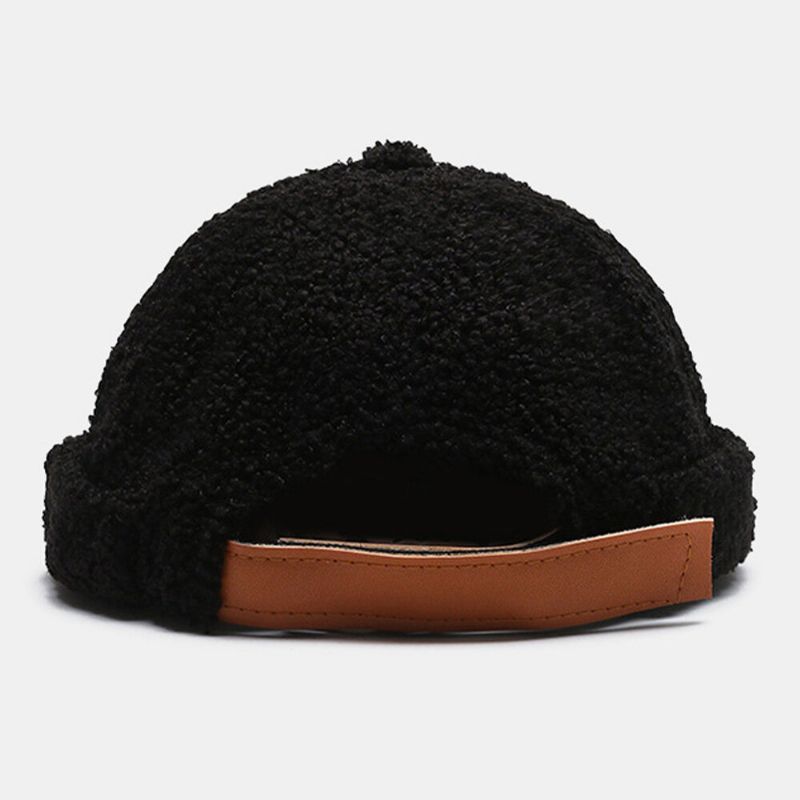 Unisexe Couleur Unie Polaire Chaud Propriétaire Casquette Extérieur Décontracté Pare-soleil Sans Bord Bonnet Crâne Casquette