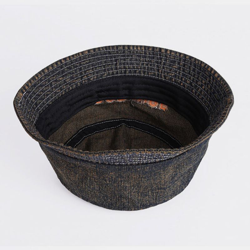 Unisexe Denim Made-old Letters Pattern Fashion Outdoor Sunshade Bucket Hat