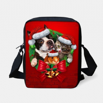 Unisexe Enfant Noël Mignon Chien Chat Imprimé Animal Petit Sac À Bandoulière Sac À Main