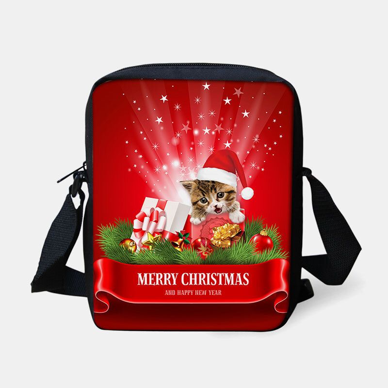 Unisexe Enfant Noël Mignon Chien Chat Imprimé Animal Petit Sac À Bandoulière Sac À Main