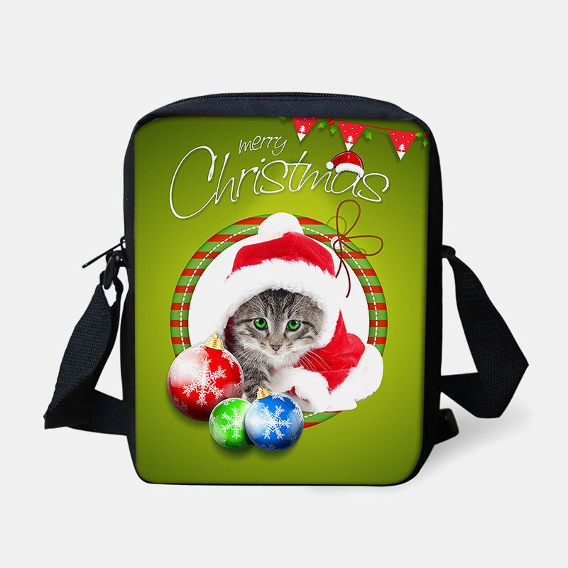 Unisexe Enfant Noël Mignon Chien Chat Imprimé Animal Petit Sac À Bandoulière Sac À Main