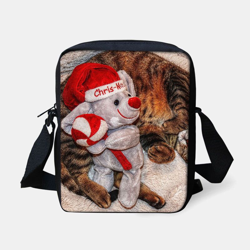 Unisexe Enfant Noël Mignon Chien Chat Imprimé Animal Petit Sac À Bandoulière Sac À Main