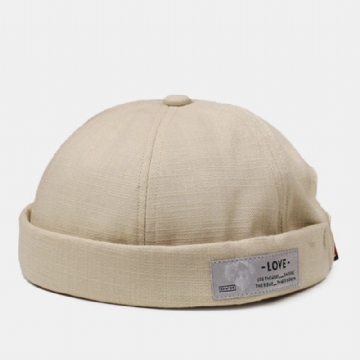 Unisexe Été Lettre Motif Côté Patch Rue Hip-hop Landlord Chapeau Mode Réglable Suncreen Melon Cap Beanie Skull Cap