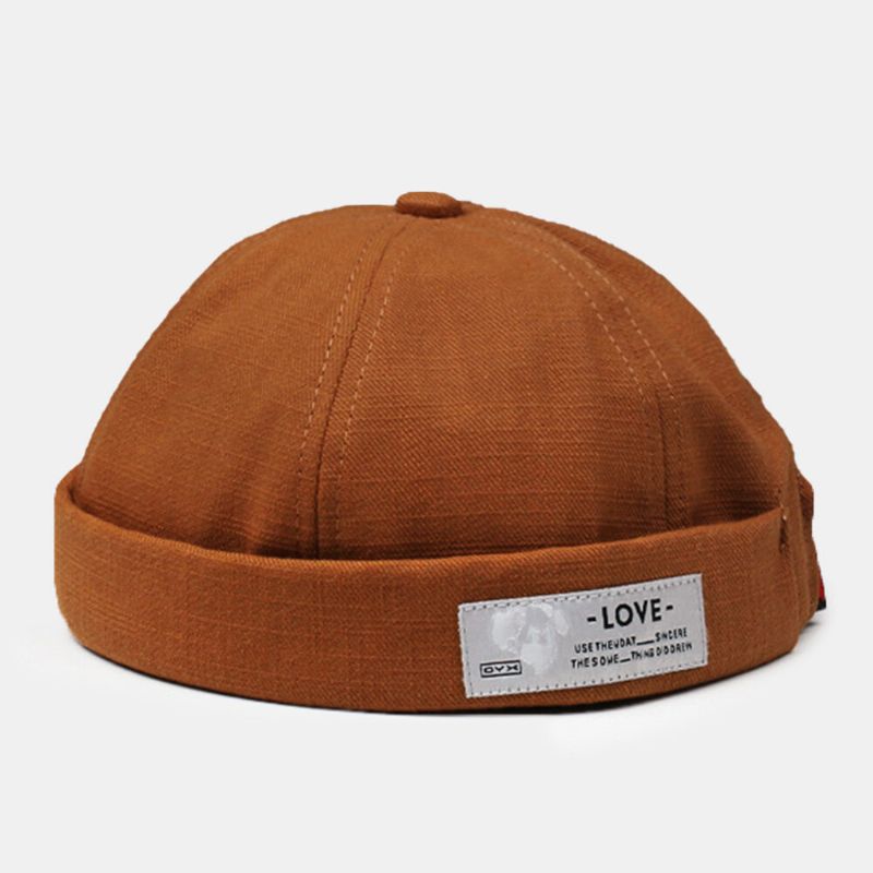 Unisexe Été Lettre Motif Côté Patch Rue Hip-hop Landlord Chapeau Mode Réglable Suncreen Melon Cap Beanie Skull Cap