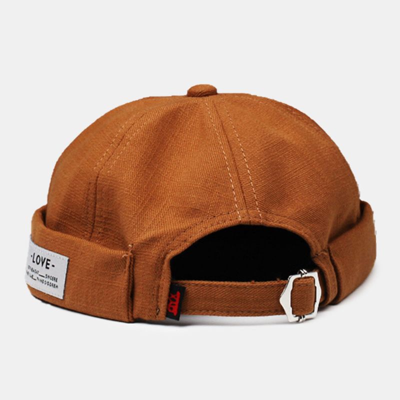 Unisexe Été Lettre Motif Côté Patch Rue Hip-hop Landlord Chapeau Mode Réglable Suncreen Melon Cap Beanie Skull Cap