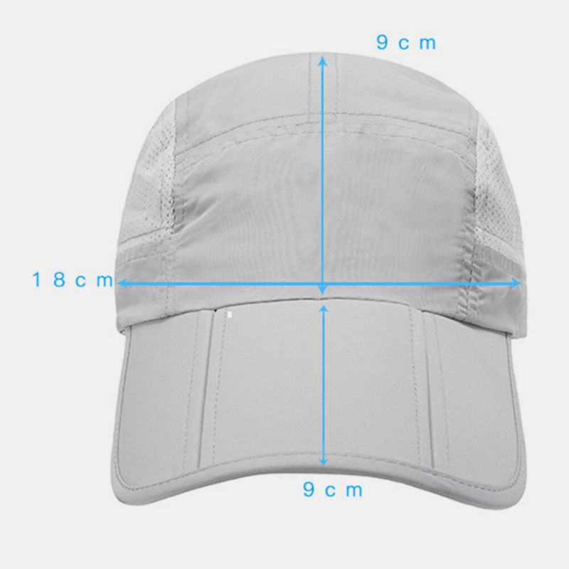 Unisexe Été Parasol Protection Uv Absorbant La Sueur Séchage Rapide Pliable Sports De Plein Air Chapeau De Baseball