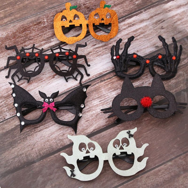 Unisexe Feutre Tissu Halloween Lunettes Enfants Araignée Citrouille Crâne Drôle Fête Décoration Lunettes