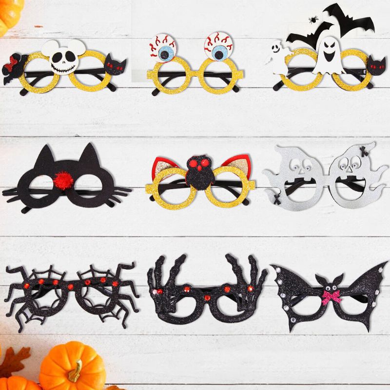 Unisexe Feutre Tissu Halloween Lunettes Enfants Araignée Citrouille Crâne Drôle Fête Décoration Lunettes