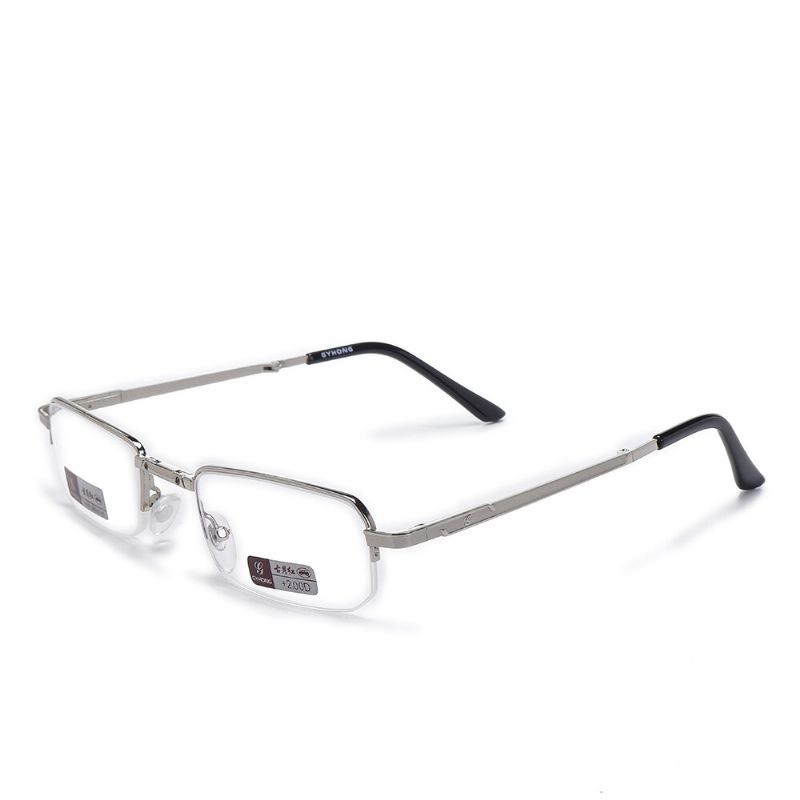 Unisexe Full Metal Frame Pliable Facile À Transporter Pratique Hd Lunettes De Lecture Lunettes Presbytes