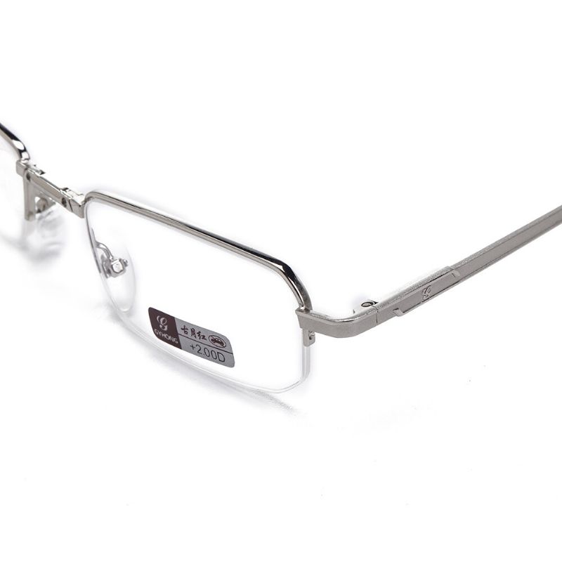 Unisexe Full Metal Frame Pliable Facile À Transporter Pratique Hd Lunettes De Lecture Lunettes Presbytes