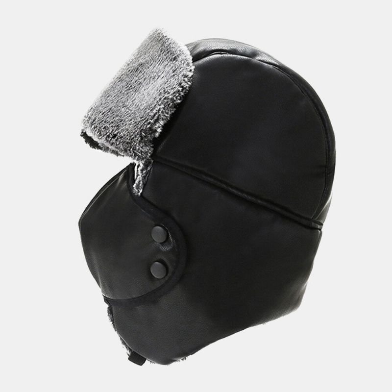 Unisexe Hiver Épaissir Chaud Trappeur Chapeau Amovible Masque Rideau Extérieur Coupe-vent Oreille Protection Russe Chapeau Ushanka Chapeau